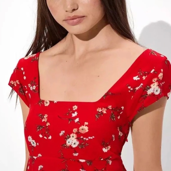 American Eagle Red Cap Sleeve Mini Dress - Picture 9 of 10